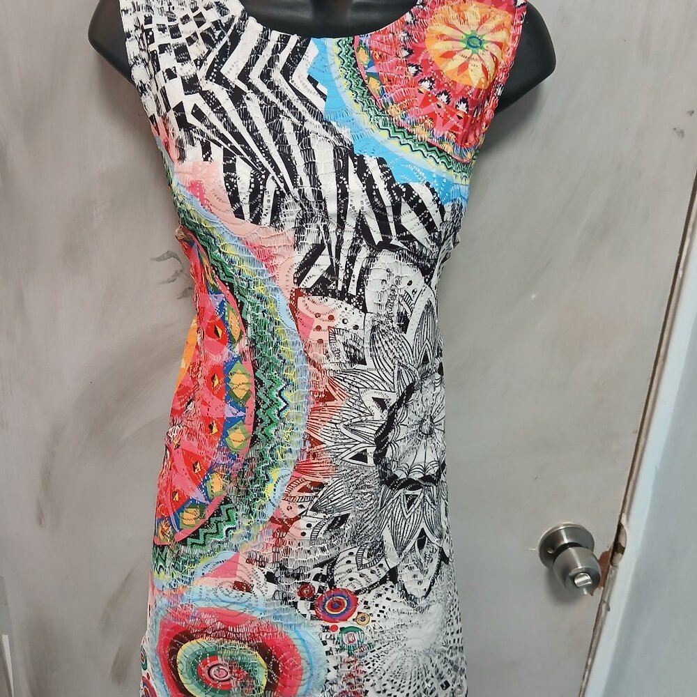 Fleur de lis Kaleidoscope Dress❤️🧡🩵